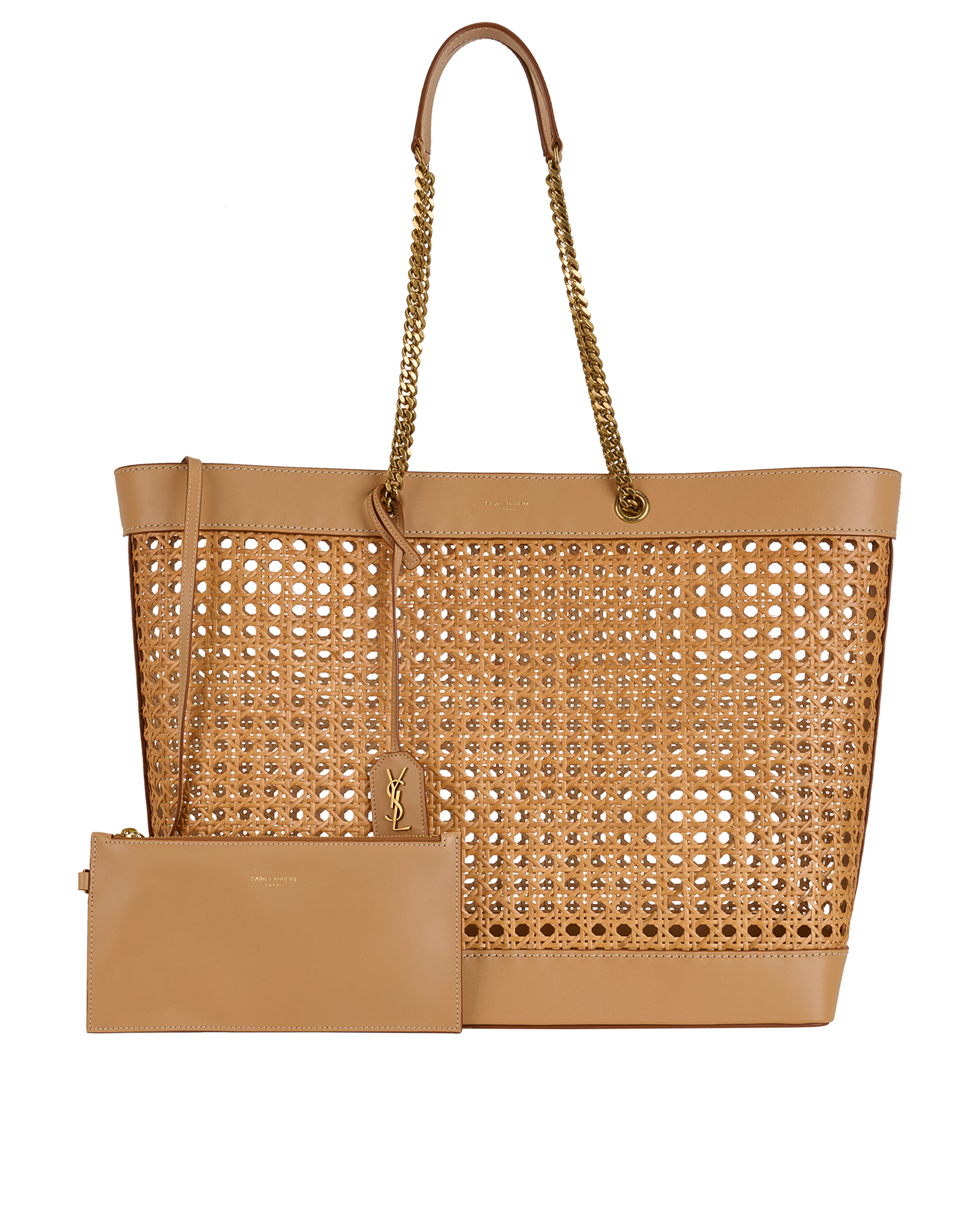 Raffia Shopper, &pound;850, Handbags, Beige, Leather/Raffia, Other view
